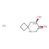Chemical structure of rac-(7R,8S)-5-azaspiro[3.5]nonane-7,8-diol hydrochloride - CSSS20620676152
