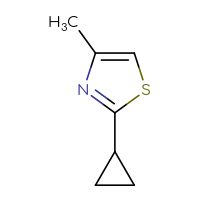 Chemical structure of 2-cyclopropyl-4-methyl-1,3-thiazole - CSSB00012130065