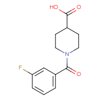 Chemical structure of 1-(3-fluorobenzoyl)piperidine-4-carboxylic acid - CSSB00000601248