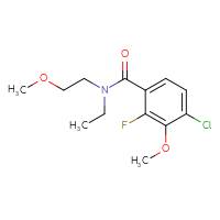 Chemical structure of 4-chloro-N-ethyl-2-fluoro-3-methoxy-N-(2-methoxyethyl)benzamide - CSSB06855709765