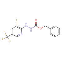 Chemical structure of N'-[3-fluoro-5-(trifluoromethyl)pyridin-2-yl](benzyloxy)carbohydrazide - CSSB21332336095