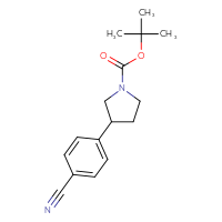 Chemical structure of tert-butyl 3-(4-cyanophenyl)pyrrolidine-1-carboxylate - CSSB00010775555