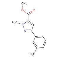 Chemical structure of methyl 1-methyl-3-(3-methylphenyl)-1H-pyrazole-5-carboxylate - CSSB00133204858