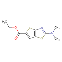 Chemical structure of ethyl 2-(dimethylamino)thieno[2,3-d][1,3]thiazole-5-carboxylate - CSSB00000056350