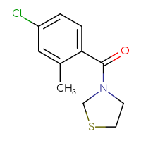 Chemical structure of 3-(4-chloro-2-methylbenzoyl)-1,3-thiazolidine - CSSB00772488826