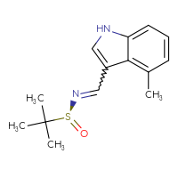 Chemical structure of (S)-2-methyl-N-[(4-methyl-1H-indol-3-yl)methylidene]propane-2-sulfinamide - CSSB21332859163