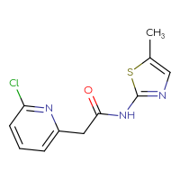Chemical structure of 2-(6-chloropyridin-2-yl)-N-(5-methyl-1,3-thiazol-2-yl)acetamide - CSSB06459898222