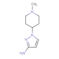 Chemical structure of 1-(1-methylpiperidin-4-yl)-1H-pyrazol-3-amine - CSSB00000722435