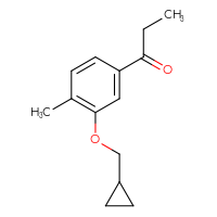 Chemical structure of 1-[3-(cyclopropylmethoxy)-4-methylphenyl]propan-1-one - CSSB20814000018