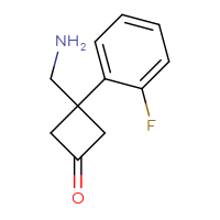 Chemical structure of 3-(aminomethyl)-3-(2-fluorophenyl)cyclobutan-1-one - CSSB00012166626