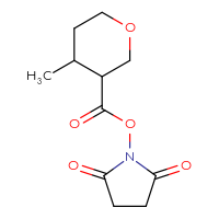 Chemical structure of 2,5-dioxopyrrolidin-1-yl 4-methyloxane-3-carboxylate - CSSB03567341244