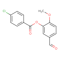 Chemical structure of 5-formyl-2-methoxyphenyl 4-chlorobenzoate - CSSB00132680014