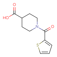 Chemical structure of 1-(thiophene-2-carbonyl)piperidine-4-carboxylic acid - CSSB00000187060