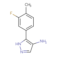 Chemical structure of 5-(3-fluoro-4-methylphenyl)-1H-pyrazol-4-amine - CSSB00103016150