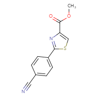 Chemical structure of methyl 2-(4-cyanophenyl)-1,3-thiazole-4-carboxylate - CSSB00161150590