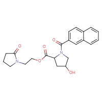 Chemical structure of 2-(2-oxopyrrolidin-1-yl)ethyl 4-hydroxy-1-(naphthalene-2-carbonyl)pyrrolidine-2-carboxylate - CSSB01463087122