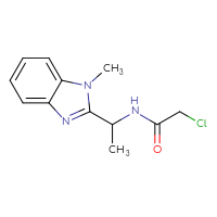 Chemical structure of 2-chloro-N-[1-(1-methyl-1H-1,3-benzodiazol-2-yl)ethyl]acetamide - CSSB00020595875