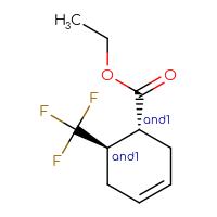 Chemical structure of rac-ethyl (1R,6R)-6-(trifluoromethyl)cyclohex-3-ene-1-carboxylate - CSSB14965984935