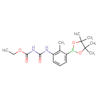 Chemical structure of ethyl N-{[2-methyl-3-(4,4,5,5-tetramethyl-1,3,2-dioxaborolan-2-yl)phenyl]carbamoyl}carbamate - CSSB21245997497