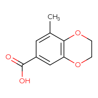 Chemical structure of 8-methyl-2,3-dihydro-1,4-benzodioxine-6-carboxylic acid - CSSB00009854350