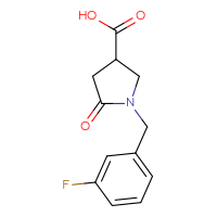 Chemical structure of 1-[(3-fluorophenyl)methyl]-5-oxopyrrolidine-3-carboxylic acid - CSSB00000313256