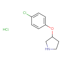 Chemical structure of 3-(4-chlorophenoxy)pyrrolidine hydrochloride - CSSB00015196676