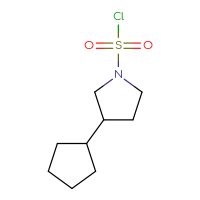 Chemical structure of 3-cyclopentylpyrrolidine-1-sulfonyl chloride - CSSB00025210569