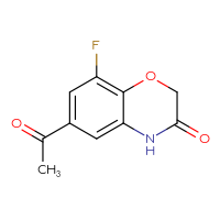 Chemical structure of 6-acetyl-8-fluoro-3,4-dihydro-2H-1,4-benzoxazin-3-one - CSSB00010161051