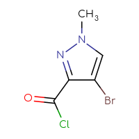Chemical structure of 4-bromo-1-methyl-1H-pyrazole-3-carbonyl chloride - CSSB00009816652