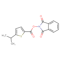 Chemical structure of 1,3-dioxo-2,3-dihydro-1H-isoindol-2-yl 5-(propan-2-yl)thiophene-2-carboxylate - CSSB00116224535