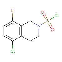 Chemical structure of 5-chloro-8-fluoro-1,2,3,4-tetrahydroisoquinoline-2-sulfonyl chloride - CSSB14992070013