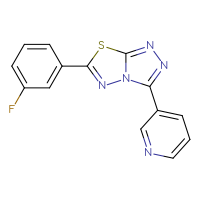 Chemical structure of 3-[6-(3-fluorophenyl)-[1,2,4]triazolo[3,4-b][1,3,4]thiadiazol-3-yl]pyridine - CSSB00121624228
