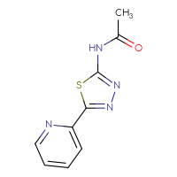 Chemical structure of N-[5-(pyridin-2-yl)-1,3,4-thiadiazol-2-yl]acetamide - CSSB00053333349