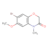 Chemical structure of 7-bromo-6-methoxy-4-methyl-3,4-dihydro-2H-1,4-benzoxazin-3-one - CSSB20572401572
