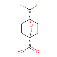 Chemical structure of (1r,4r)-1-(difluoromethyl)-2-oxabicyclo[2.2.2]octane-4-carboxylic acid - CSSB20563220089