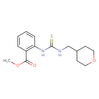 Chemical structure of methyl 2-({[(oxan-4-yl)methyl]carbamothioyl}amino)benzoate - CSSB21432502792