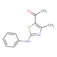 Chemical structure of 1-[4-methyl-2-(phenylamino)-1,3-thiazol-5-yl]ethan-1-one - CSSB00000005469