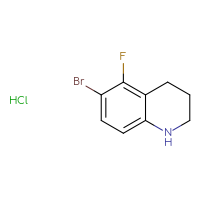 Chemical structure of 6-bromo-5-fluoro-1,2,3,4-tetrahydroquinoline hydrochloride - CSSB20577860943