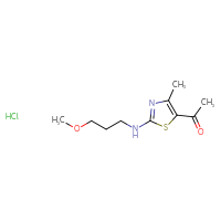 Chemical structure of 1-{2-[(3-methoxypropyl)amino]-4-methyl-1,3-thiazol-5-yl}ethan-1-one hydrochloride - CSSB00025717672