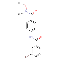 Chemical structure of 4-(3-bromobenzamido)-N-methoxy-N-methylbenzamide - CSSB02122152089