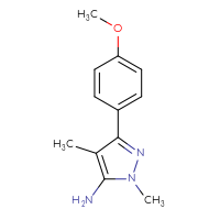 Chemical structure of 3-(4-methoxyphenyl)-1,4-dimethyl-1H-pyrazol-5-amine - CSSB00000323501