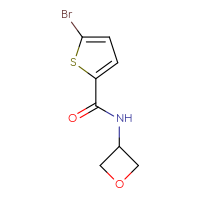 Chemical structure of 5-bromo-N-(oxetan-3-yl)thiophene-2-carboxamide - CSSB00012701929