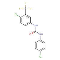 Chemical structure of 3-[4-chloro-3-(trifluoromethyl)phenyl]-1-(4-chlorophenyl)urea - CSSB00015321502