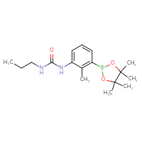 Chemical structure of 1-[2-methyl-3-(4,4,5,5-tetramethyl-1,3,2-dioxaborolan-2-yl)phenyl]-3-propylurea - CSSB03565509136