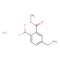 Chemical structure of methyl 5-(aminomethyl)-2-(difluoromethyl)benzoate hydrochloride - CSSB00010761441