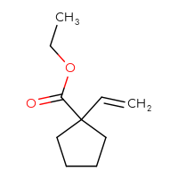 Chemical structure of ethyl 1-ethenylcyclopentane-1-carboxylate - CSSB00153813296