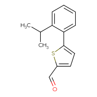 Chemical structure of 5-[2-(propan-2-yl)phenyl]thiophene-2-carbaldehyde - CSSB00011265006