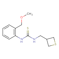 Chemical structure of 1-[2-(methoxymethyl)phenyl]-3-[(thietan-3-yl)methyl]thiourea - CSSB21432447143