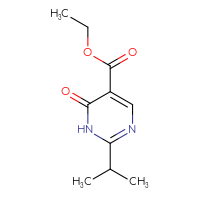 Chemical structure of ethyl 6-oxo-2-(propan-2-yl)-1,6-dihydropyrimidine-5-carboxylate - CSSB00011589425