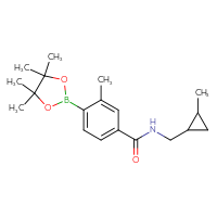 Chemical structure of 3-methyl-N-[(2-methylcyclopropyl)methyl]-4-(4,4,5,5-tetramethyl-1,3,2-dioxaborolan-2-yl)benzamide - CSSB02526777695